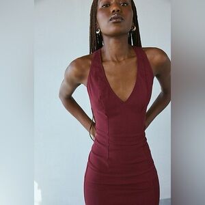 UO Silence + Noise Giselle Racerback Halter Mini Dress